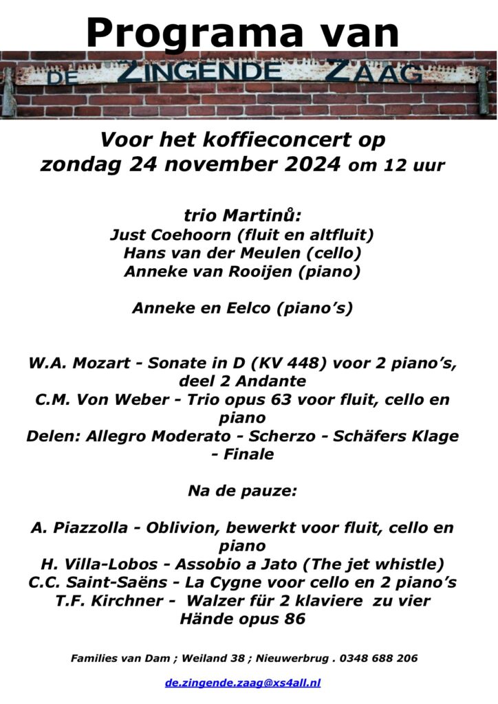 Koffieconcert Zingende Zaag